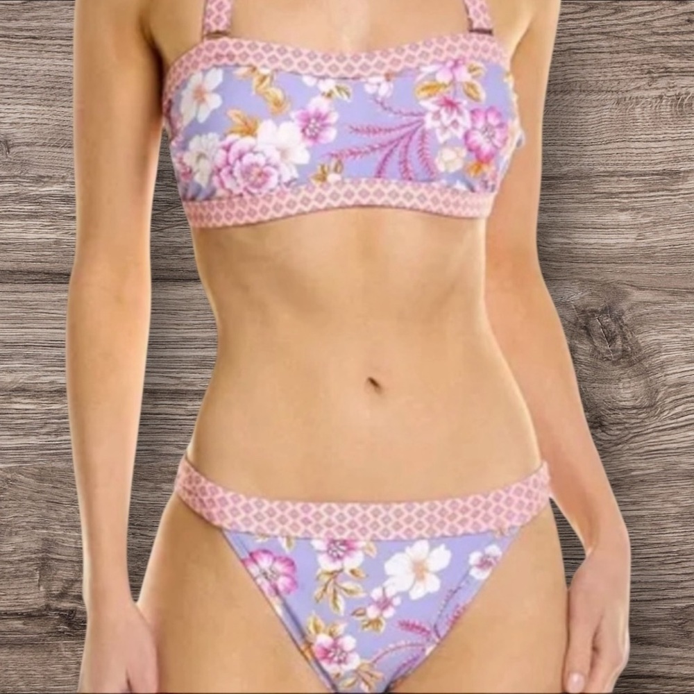 NWOT- Nanette Lepore Lavender Floral Bikini - Picture 2 of 9